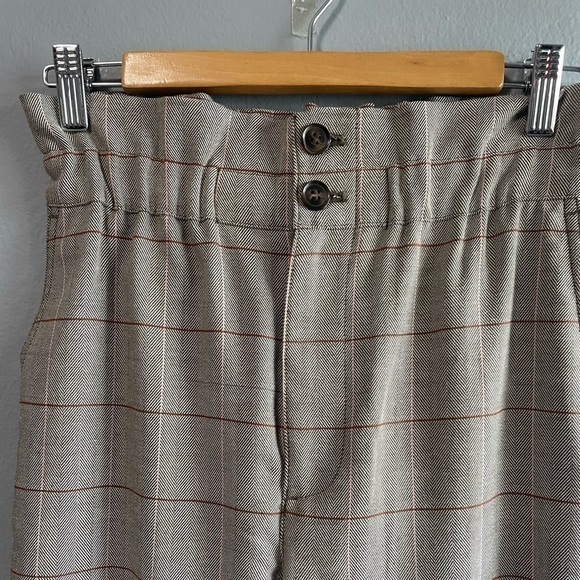 NWOT Madewell paperbag high waisted plaid cropped trousers. Size 00 - Picture 3 of 8